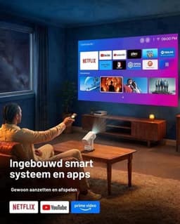 Draagbare Beamer Enige Uitvoering - 1080P Native Resolutie - LCD Scherm - Wit - Voor Thuisbioscoop En Gaming — thumbnail 5