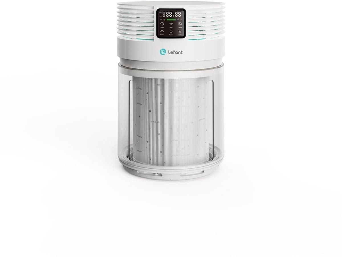 Luchtreiniger HEPA H13-filter - 350 m³/h CADR - 28 dB Geluidsniveau - 108 m² Oppervlakte - Batterij - Wit — afbeelding 1