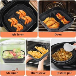 Siliconen bakvorm voor airfryer - geschikt voor 55 l en 62 l - accessoires met scheidingswanden - heteluchtfriteuse-accessoires - zwart. — thumbnail 12