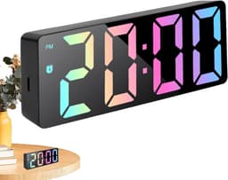 Digitale LED Wekker met Stemgesturing – Slaapkamer Klok met Temperatuur & Kalender – Instelbare Helderheid & USB-C Oplaadbaar – Zwart / 1 stuks — thumbnail 1