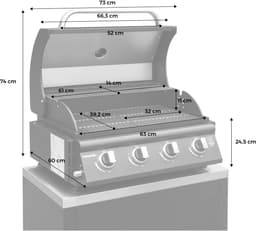 sweeek - Gasbarbecue met 4 branders, thermometer en vetopvangbak - grimaud — thumbnail 4