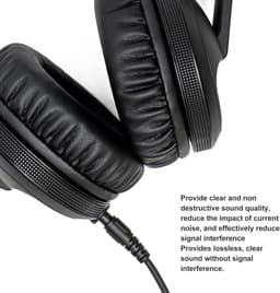 Uitschuifbare audio kabel met 3,5 mm en 6,3 mm plug voor DJ hoofdtelefoon - Kwaliteitsvolle vervangende kabel geschikt voor Pioneer HDJ-CUE1, HDJ-CUE1BT, HDJ-X5, HDJ-X7, HDJ-S7 - Lange en stevige audio verbinding. — thumbnail 5