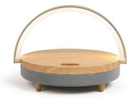 Draadloze Bluetooth Speaker met LED Tafellamp en Qi Fast Charge Oplader