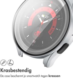 Screen protector - Geschikt voor Samsung Galaxy Watch 5 - 40 mm - Full Cover Hard Case / Beschermend Hoesje - Zilver — thumbnail 5