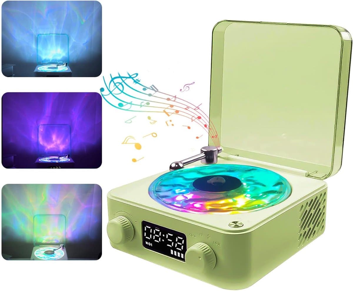 Bluetooth-luidspreker - speakers - Audio - audi - Bluetooth - Retro - Gloeiend - Groen - 15,2*14,2*6,5 cm — afbeelding 1