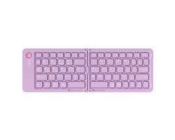 Draadloos opvouwbaar Bluetooth-toetsenbord, stil en compact, universeel voor mobiele telefoons, laptops, tablets en kantoorgebruik (paars)