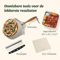 Cuisinart - Pizza Oven - Houtgestookte smaak in 5 minuten - Voor binnen - Complete pizza set - Inclusief pizzaschep, pizzasnijder, steen en diepe schaal - RVS — thumbnail 2