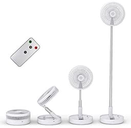 Draagbare 7,7 inch staande ventilator met afstandsbediening en stille werking, oplaadbare batterij en opvouwbaar ontwerp voor slaapkamer en kantoor — thumbnail 3