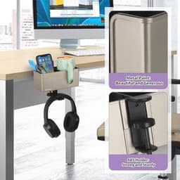Bureau-organizer met hoofdtelefoonhanger en bekerhouder voor optimale bureauopslag — thumbnail 4