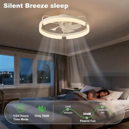 Stille Inbouw Plafondventilator met LED Verlichting - 50cm DC-Motor, 6 Snelheden, 3 Kleurstanden & Dimbaar Licht — thumbnail 4