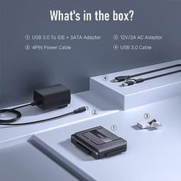 SATA naar USB harde schijf adapter - Externe lezer voor 2,5/3,5 inch HDD/SSD met USB C datakabel — thumbnail 4