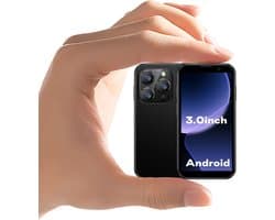 Compacte 3G Smartphone met Android 9.0 - 3.0 Inch Scherm, 2GB/16GB, Gezichtsherkenning - Zwart