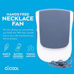 2x Draagbare Ketting Ventilator - Persoonlijke USB Oplaadbare Mini Ventilator met Clip & Standaard - Handenvrij Nekventialtor Grijs — thumbnail 1