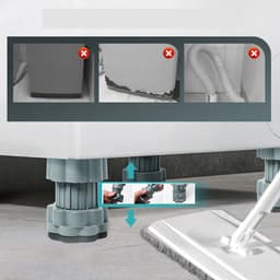 Wasmachine Verhoging - Droger Verhoging - meubelverhogingskussens - Set van 4 Verstelbare Poorten - Hoogte 7-10cm - Trillingsdempend & Antislip - Voor Wasmachine, Koelkast & Meubels — thumbnail 5