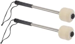 Ynkkvre - Drumstokken - Viltstift drumstokken - BasDrum Schlägel - Paukenschlägel - Percussie mallets - Hoogwaardige viltkop voor superieure klank - Roestvrijstalen handvat met antislip grip - Geschikt voor mars- en orkestgebruik — thumbnail 1