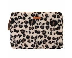 Selencia Teddy Laptop Sleeve - Laptop Hoes geschikt voor 15 / 15.3 / 15.6 / 16 / 16.2 inch - Leopard