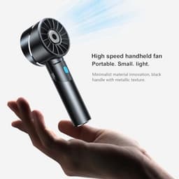 Draagbare mini USB ventilator met 2600 mAh batterij - Oplaadbare handventilator voor buiten - Max. 16 uur gebruik, 4 snelheden — thumbnail 3