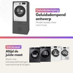 Wasmachinekast Enkel 67x145x67cm | Ruimtebesparend & Super Stevig | Met Uitschuiflade | Voor Wasmachine of Droger | Antraciet — thumbnail 4