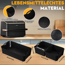 Heteluchtfriteuse accessoires Gescht voor Cosori Dual Blaze TwinFry XXL 10 l - Cosori heteluchtfriteuse 10 l siliconen vorm accessoires (1 x 10 l en 2 x 5 l) - met grillrooster, andere accessoires — thumbnail 7