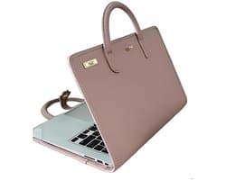laptop cover - handtassen dames - Laptop beschermhoes - Laptoptas - Beschermhoes - Handtas - Draagbaar - PU - Roze - 16 inch
