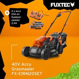 Draadloze Accu Grasmaaier 40V Met 2x20V Accu's en Dubbele Lader - 33cm Maaibreedte — thumbnail 4