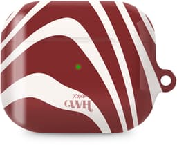 xoxo Wildhearts hoesje geschikt voor AirPods Pro 3 - Boogie Wonderland Red - Ook als telefoonhoesje verkrijgbaar - schokbestendige case - koptelefoonhoes - Beschermhoes met met golvende print - golven - rood — thumbnail 1