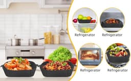 Silicone Bakvorm voor Airfryer - 2 Stuks Herbruikbare Siliconen Mallen met Ovenwant voor Airfryer, Magnetron en Oven — thumbnail 7