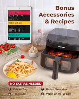 Compacte heteluchtfriteuse 3,7 liter met touchscreen en kijkvenster — thumbnail 2