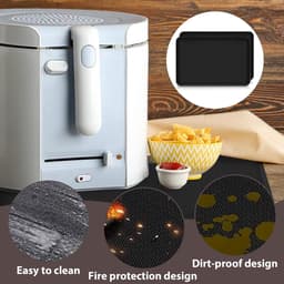 Vuurvaste Mat - Warmtebeschermingsmat 60 x 40 cm - Antislip Siliconen Matten voor Keukenwerkbladen - Airfryer Oven Magnetron - Set van 2 — thumbnail 3