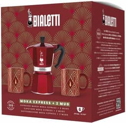 Bialetti Déco Glamor Moka Express 0,27 l Blauw, Rood, Wit — thumbnail 1