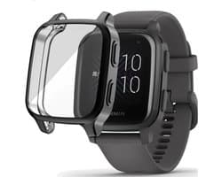 Strap-it TPU case protectie - zwart bescherm hoesje geschikt voor Garmin Venu SQ / Venu SQ 2 - zwarte beschermhoes voor Venu SQ 1 en 2