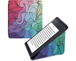 kwmobile e-reader hoesje geschikt voor Kobo Libra 2 hoes - Ereader flip case met standaard - E reader cover van kunstleer - In roze / blauw / groen