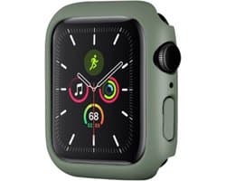 Strap-it PC Case bescherming - Geschikt voor Apple Watch case 44 mm - Hoesje geschikt voor Apple Watch 4/5/6/SE case - Mat groen - iWatch cover voor maat 44 mm