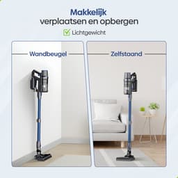 Olvy Steelstofzuiger Draadloos - Met Dweilfunctie - 5 Zuigniveaus - 350W - Vacuum Cleaner - Draadloze Snoerloze Stofzuiger - Zonder Zak - Op Accu - 35Kpa - Kruimeldief — thumbnail 2