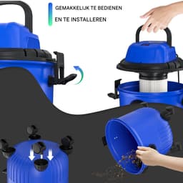 Nat- en Droogstofzuiger - 3 in 1 - Krachtige 5000W Lichtgewicht Zakloze Stofzuiger voor Vloer en Tapijt - 15L 35KPA — thumbnail 5