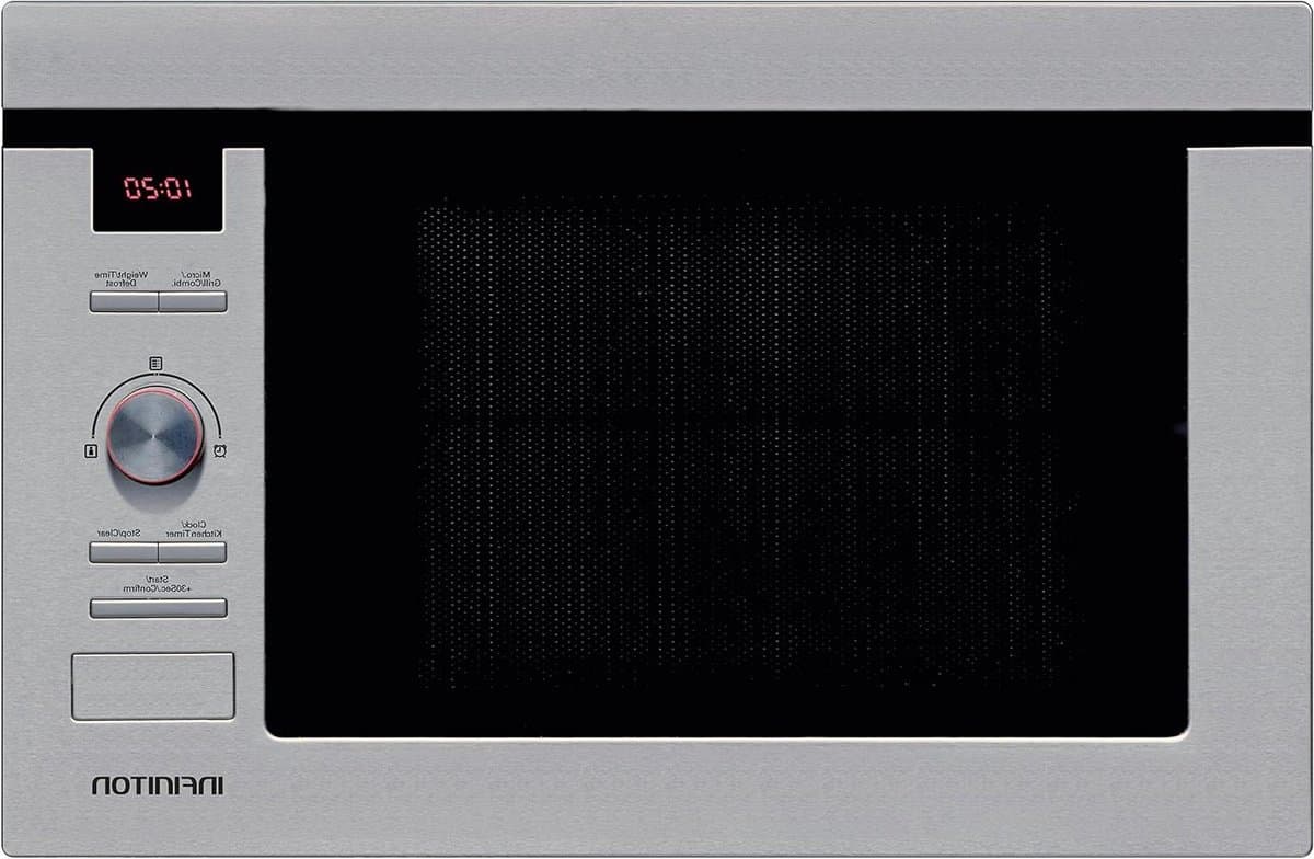 Inbouw Magnetron - Keukenapparaat Oven - Snel Garen - Geïntegreerde Grill - 25 Liter - Zilverkleurig — afbeelding 1