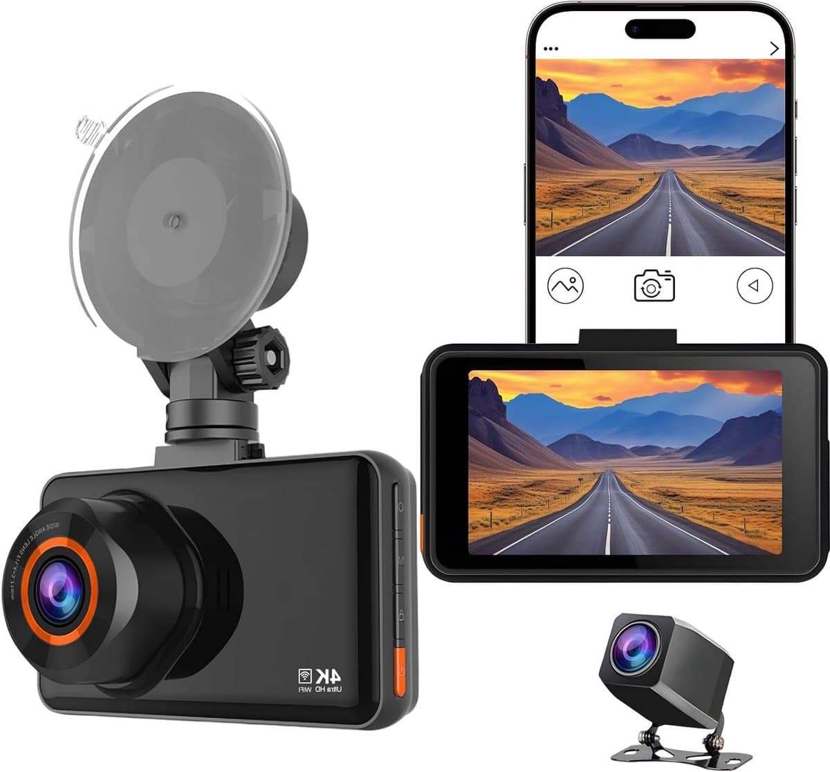 Dashcam Auto - Rijrecorder Camera - Veilig Rijden - 4K Hoge Resolutie - 3 inch IPS Scherm - Zwart — afbeelding 1