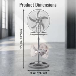 Archi 65W 3-in-1 Metalen Ventilator – Ventilatie - Staande Ventilator, Vloerventilator En Wandventilator – Industrieel Design — thumbnail 3