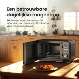 Digitale Magnetron - Oven met grill - Snel maaltijden bereiden - Automatische programma's - 25 liter inhoud - Zwart — thumbnail 2