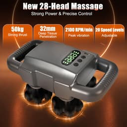 SolidKeus - Draadloos Massagepistool met 28 Koppen en 20 Snelheden — thumbnail 3