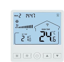 Intelligente thermostaat - Klimaatregelaar - Energie besparen - Nauwkeurig LCD-display - 86 x 86 cm - Wit — thumbnail 1