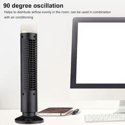 Bladloze Torenventilator - Staande Ventilator - Stille Koeling - 90 Graden Oscillatie - Compact Ontwerp - Zwart — thumbnail 4