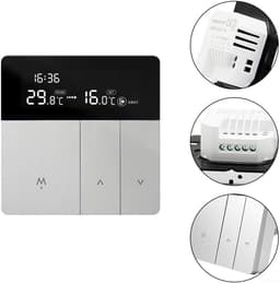 Vloerverwarming Thermostaat - Digitale LCD - Comfort Regelen - Programmeerbaar Energiebesparend - 95-240V - Zilver Zwart — thumbnail 4