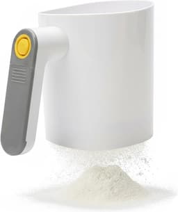 Elektrische Bloemzeef - Beslag Zeef - Bakken Vereenvoudigen - Eenvoudige Bediening - 1 Liter Capaciteit - Wit — thumbnail 1