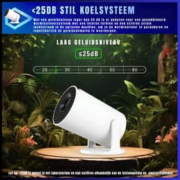 QIN® Draagbare beamer - Beamer - Projector - Mini Beamer - Wit - 11cm x 19cm x 11cm — thumbnail 5
