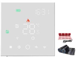 Digitale Thermostaat - Slimme Regelaar - Verwarming Instellen - App Bediening - 80x80 mm - Wit — thumbnail 1