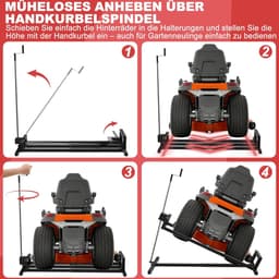 Grasmaaier Hefbrug - Onderhouds lift Krik - Grasmaaier Onderhoud - Verstelbare Lengte en Hoogte - 400 kg Draagvermogen - Zwart — thumbnail 4