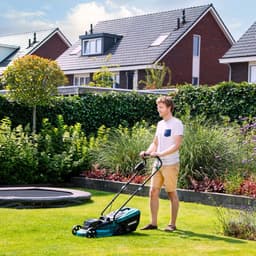 Accu Grasmaaier - Tuinmaaier - Gazon Onderhoud - Brushless Motor - 33 cm - Grijs — thumbnail 3