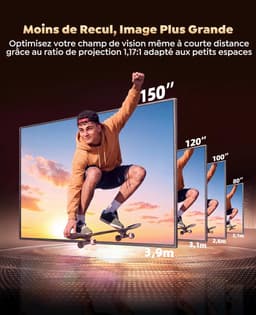 SnelShoppen - Beamer 4K Thuisbioscoop met Autofocus, 6D Trapeziumcorrectie, HDR10, WiFi, Bluetooth en Full HD 1080P voor Feest, Camping en Thuisgebrui — thumbnail 5