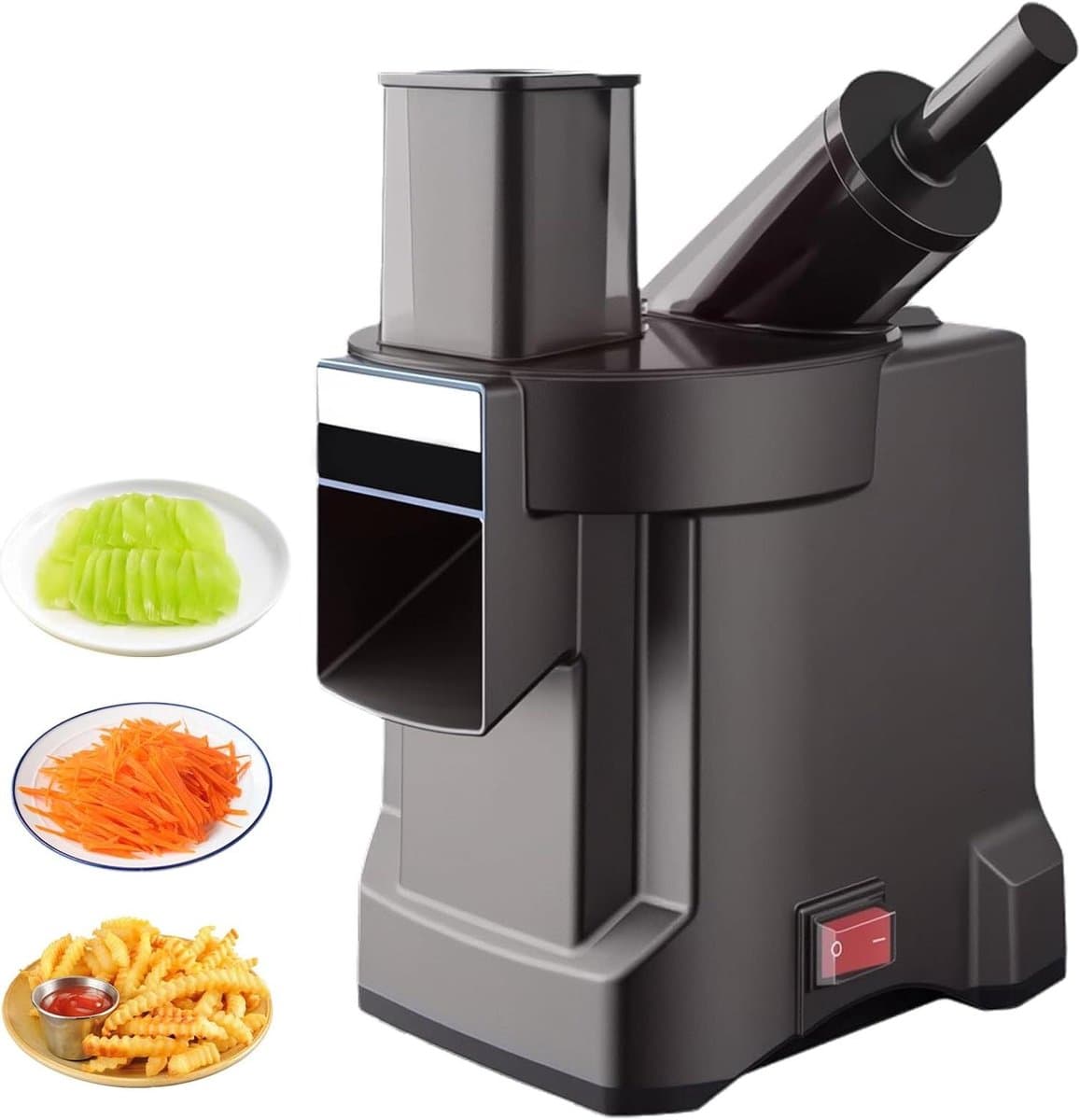 Keukenmachine - Groentesnijder Hakker - Maaltijden Bereiden - Verschillende Messen - 8.1x9.8x13.7in - Zilver — afbeelding 1